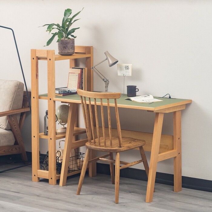 幅100cm 天然の抗菌作用 リノリウム天板の学習デスク リノ ピスタチオ