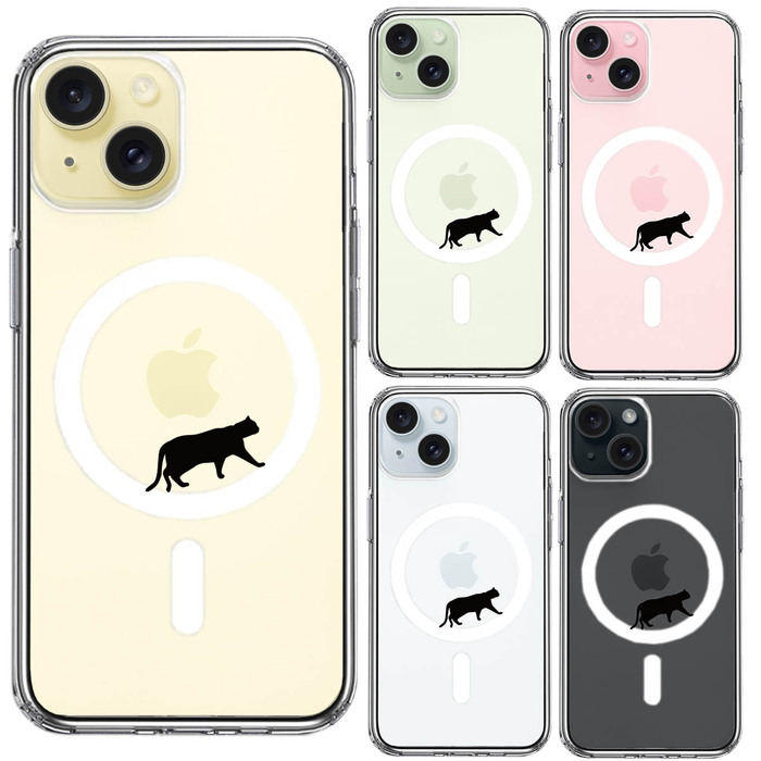 iPhone15 MagSafe対応 ケース クリア キャットホイール ルームランナー 1 スマホケース 側面ソフト 背面ハード ハイブリッド -1