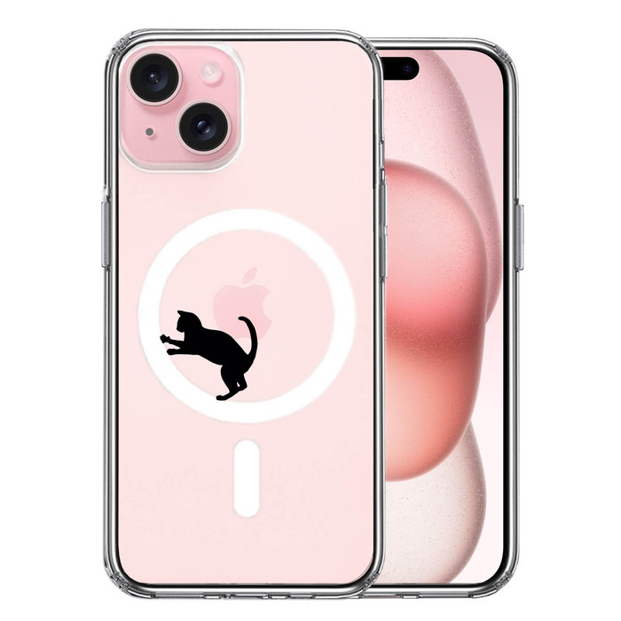 iPhone15 MagSafe対応 ケース クリア キャットホイール ルームランナー 3 スマホケース 側面ソフト 背面ハード ハイブリッド -0