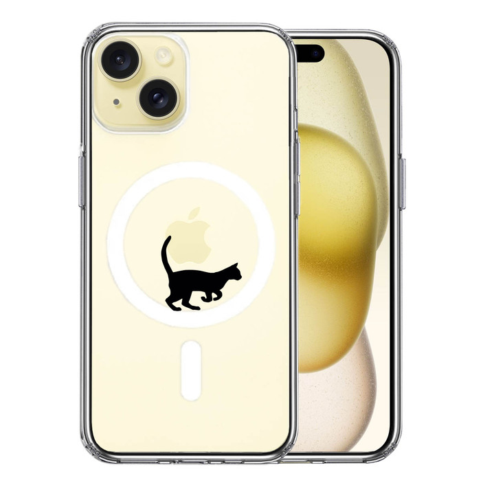 iPhone15 MagSafe対応 ケース クリア キャットホイール ルームランナー 2 スマホケース 側面ソフト 背面ハード ハイブリッド -0