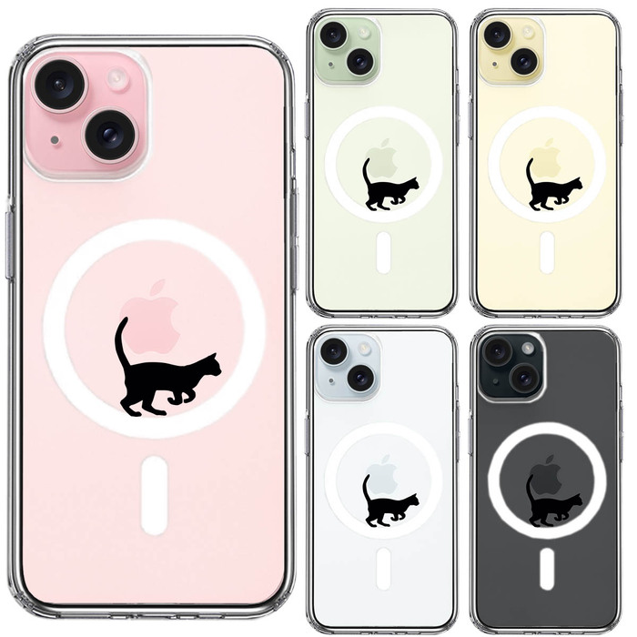 iPhone15 MagSafe対応 ケース クリア キャットホイール ルームランナー 2 スマホケース 側面ソフト 背面ハード ハイブリッド -1
