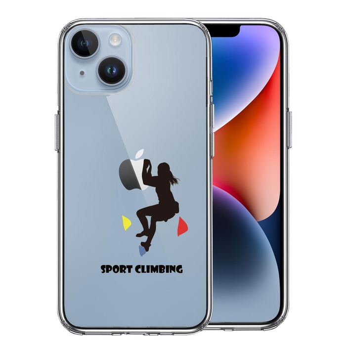 iPhone14Plus ケース クリア スポーツクライミング ボルダリング スマホケース 側面ソフト 背面ハード ハイブリッド -0