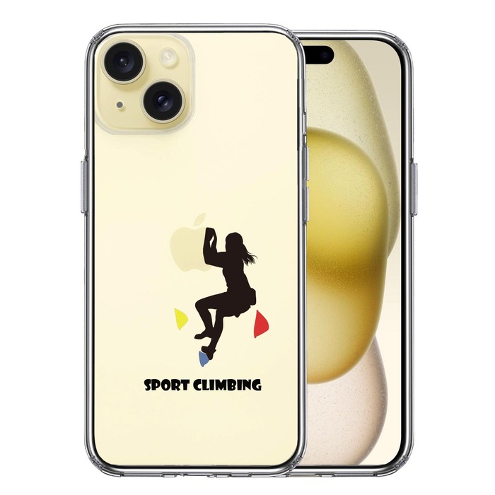 iPhone15 ケース クリア スポーツクライミング スマホケース 側面ソフト 背面ハード ハイブリッド -0