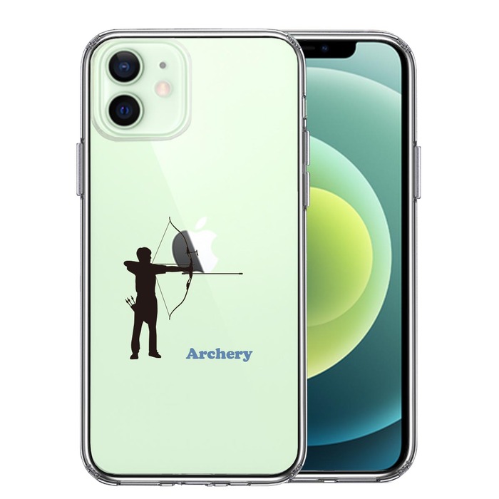 iPhone12 ケース クリア アーチェリー 洋弓 スマホケース 側面ソフト 背面ハード ハイブリッド -0