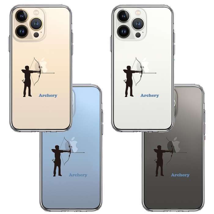 iPhone13Pro ケース クリア アーチェリー 洋弓 スマホケース 側面ソフト 背面ハード ハイブリッド -1