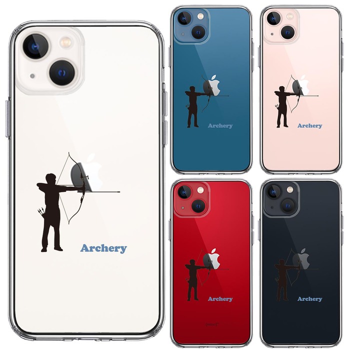 iPhone13mini ケース クリア アーチェリー 洋弓 スマホケース 側面ソフト 背面ハード ハイブリッド -1