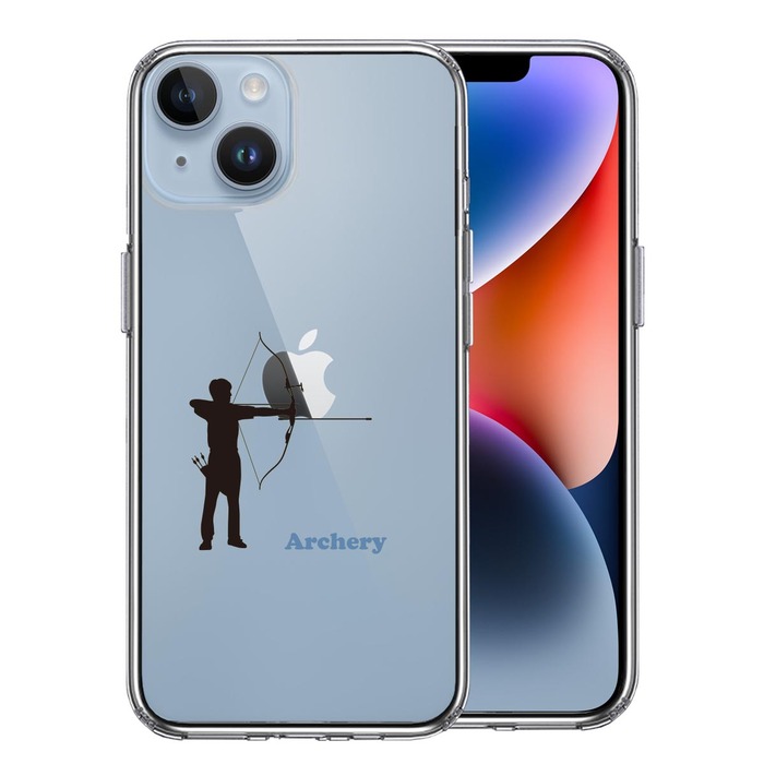 iPhone14Plus ケース クリア アーチェリー 洋弓 スマホケース 側面ソフト 背面ハード ハイブリッド -0