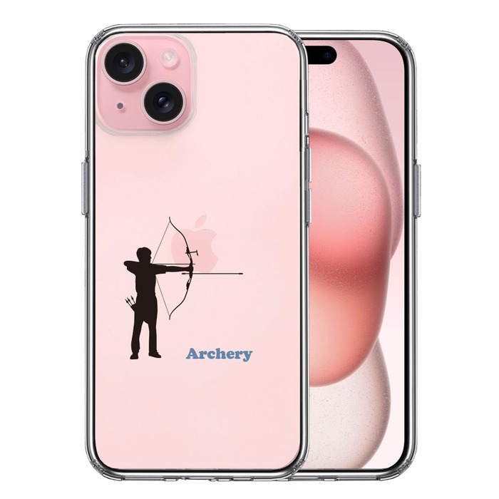iPhone15 ケース クリア アーチェリー 洋弓 スマホケース 側面ソフト 背面ハード ハイブリッド -0