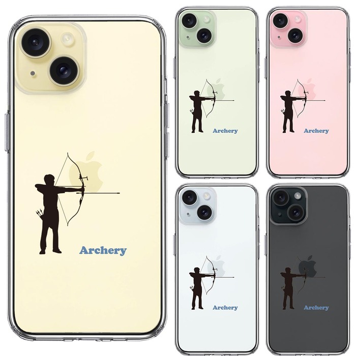 iPhone15 ケース クリア アーチェリー 洋弓 スマホケース 側面ソフト 背面ハード ハイブリッド -1