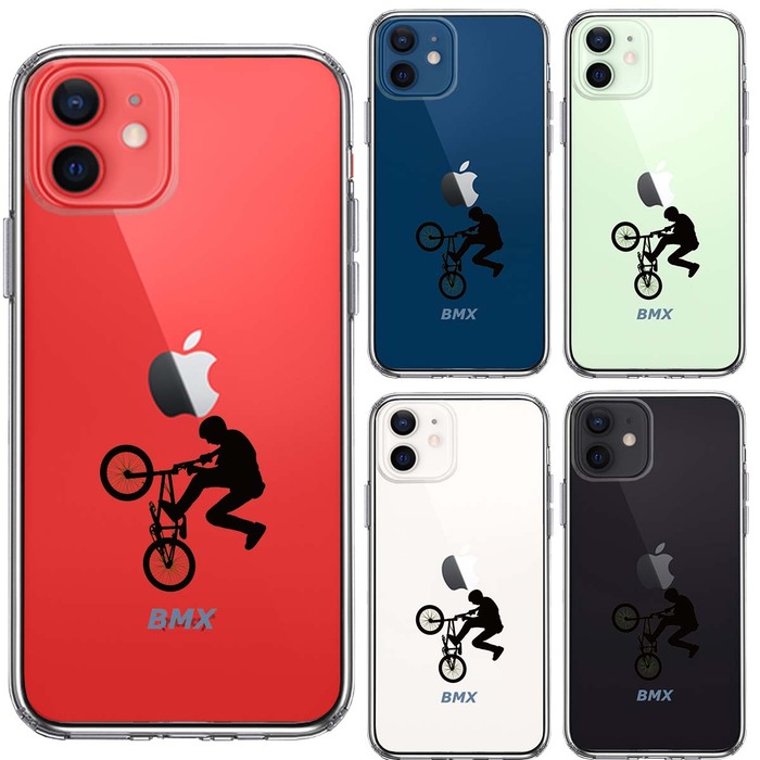 iPhone12mini case clear BMX bicycle motocross smartphone case side soft the back side hard hybrid -1