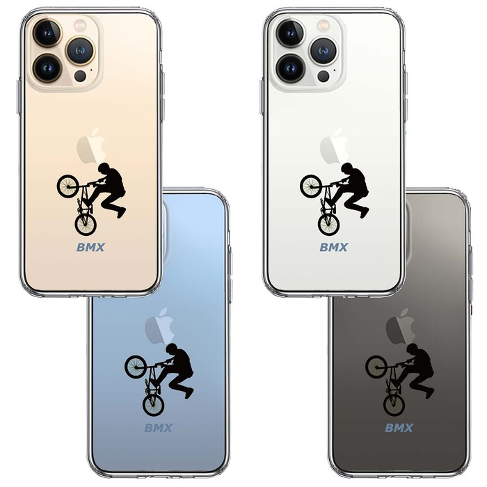 iPhone13Pro ケース クリア BMX バイシクルモトクロス スマホケース 側面ソフト 背面ハード ハイブリッド -1