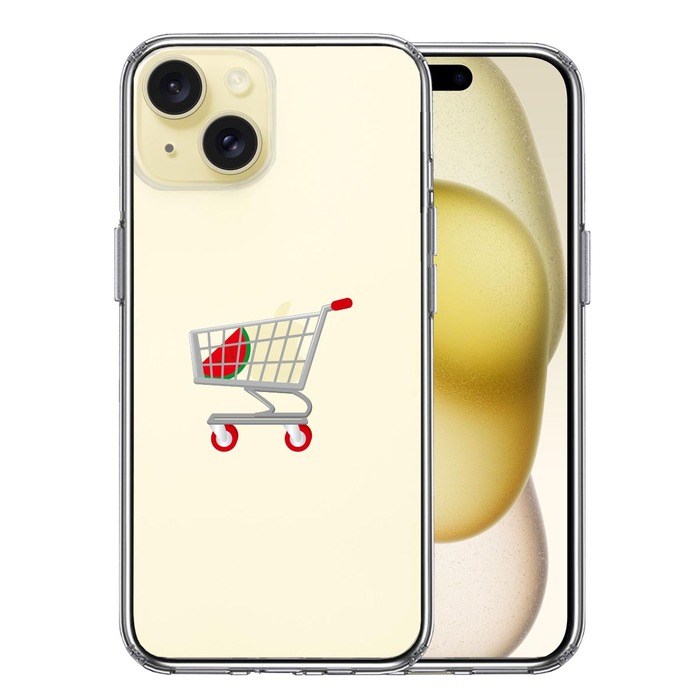iPhone15Plus ケース クリア ショッピングカート スマホケース 側面ソフト 背面ハード ハイブリッド -0