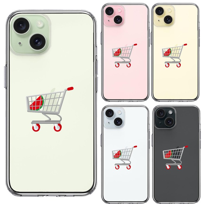 iPhone15Plus ケース クリア ショッピングカート スマホケース 側面ソフト 背面ハード ハイブリッド -1