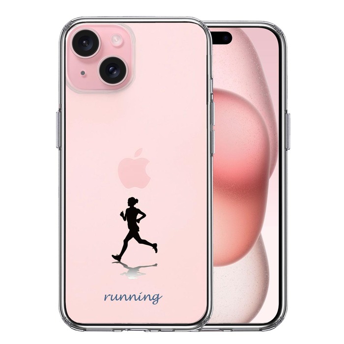 iPhone15 ケース クリア ランニング スマホケース 側面ソフト 背面ハード ハイブリッド -0