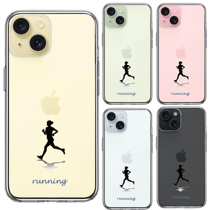 iPhone15 ケース クリア ランニング スマホケース 側面ソフト 背面ハード ハイブリッド -1