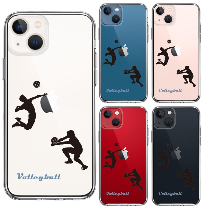 iPhone13 ケース クリア バレーボール スマホケース 側面ソフト 背面ハード ハイブリッド -1