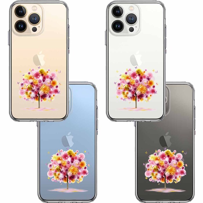 iPhone13Pro ケース クリア 幸福の木 スマホケース 側面ソフト 背面ハード ハイブリッド -1