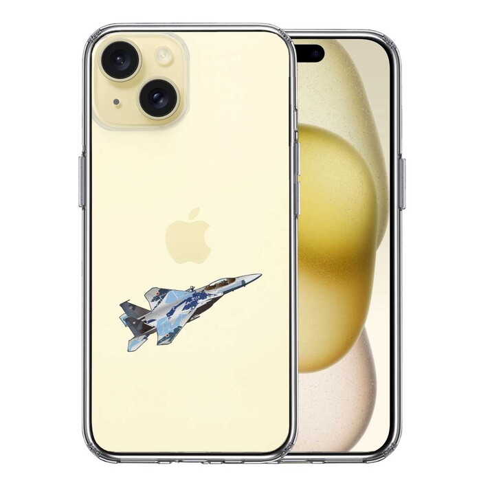 iPhone15Plus ケース クリア 航空自衛隊 F-15J アグレッサー5 スマホケース 側面ソフト 背面ハード ハイブリッド -0