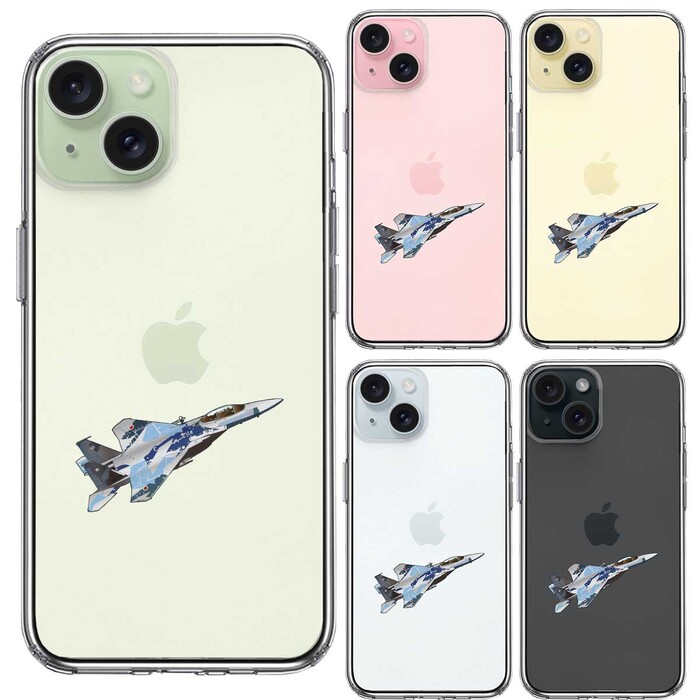 iPhone15Plus ケース クリア 航空自衛隊 F-15J アグレッサー5 スマホケース 側面ソフト 背面ハード ハイブリッド -1