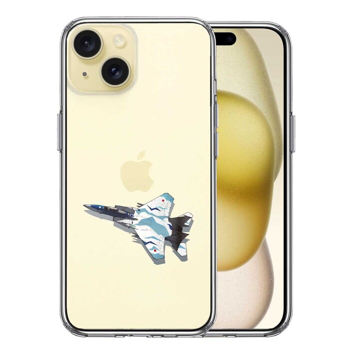 iPhone15Plus ケース クリア 航空自衛隊 F-15J アグレッサー4 スマホケース 側面ソフト 背面ハード ハイブリッド -0