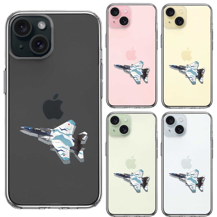 iPhone15Plus ケース クリア 航空自衛隊 F-15J アグレッサー4 スマホケース 側面ソフト 背面ハード ハイブリッド -1