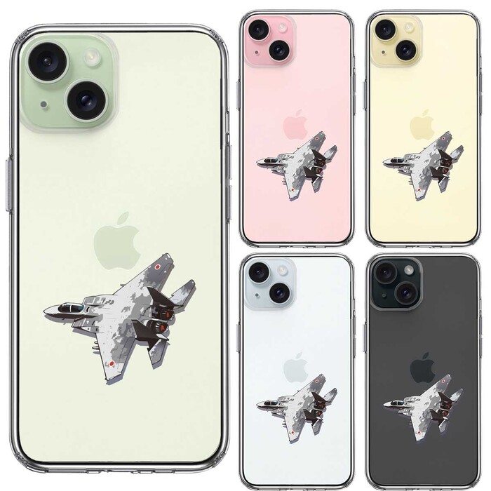 iPhone15Plus ケース クリア 航空自衛隊 F-15J アグレッサー1 スマホケース 側面ソフト 背面ハード ハイブリッド -1