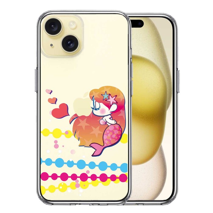 iPhone15Plus ケース クリア Young mermaid 2 スマホケース 側面ソフト 背面ハード ハイブリッド -0