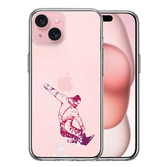 iPhone15Plus ケース クリア スノーボード フリースタイル スマホケース 側面ソフト 背面ハード ハイブリッド -0