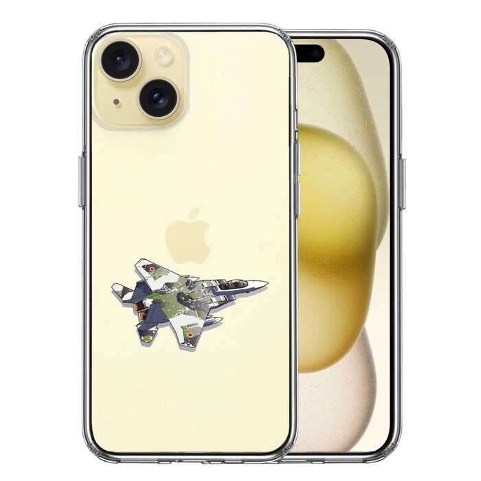 iPhone15 ケース クリア 航空自衛隊 F-15J アグレッサー スマホケース 側面ソフト 背面ハード ハイブリッド -0
