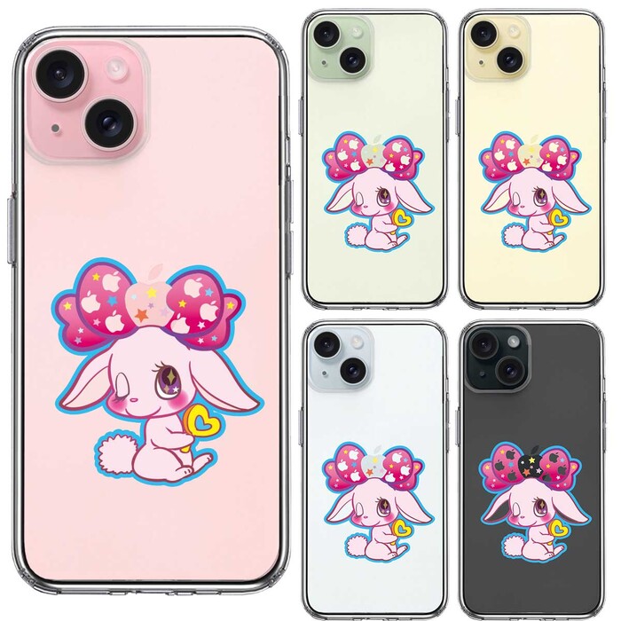iPhone15 ケース クリア プーラ うさぎ スマホケース 側面ソフト 背面ハード ハイブリッド -1