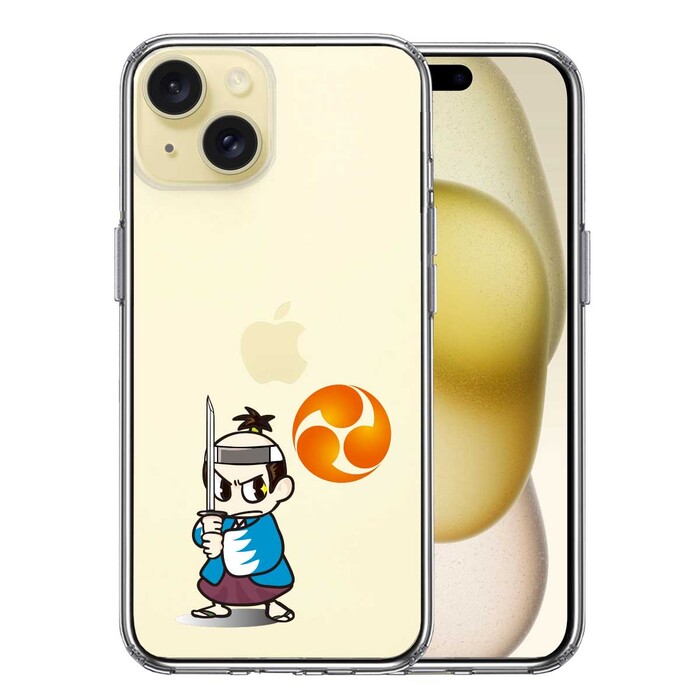 iPhone15 ケース クリア 侍 新撰組 新選組 土方 スマホケース 側面ソフト 背面ハード ハイブリッド -0