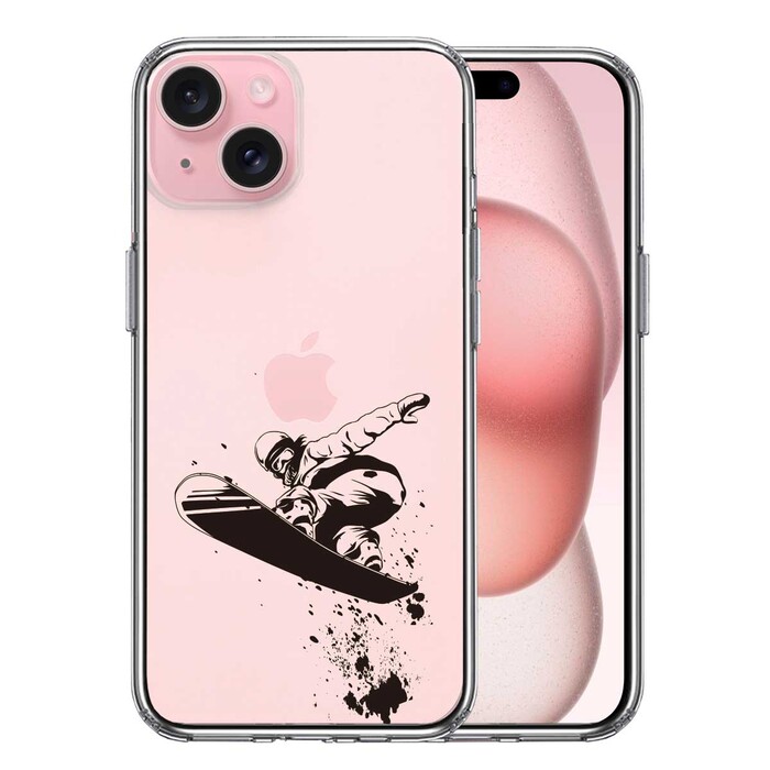 iPhone15 ケース クリア スノーボード　女子2 スマホケース 側面ソフト 背面ハード ハイブリッド -0