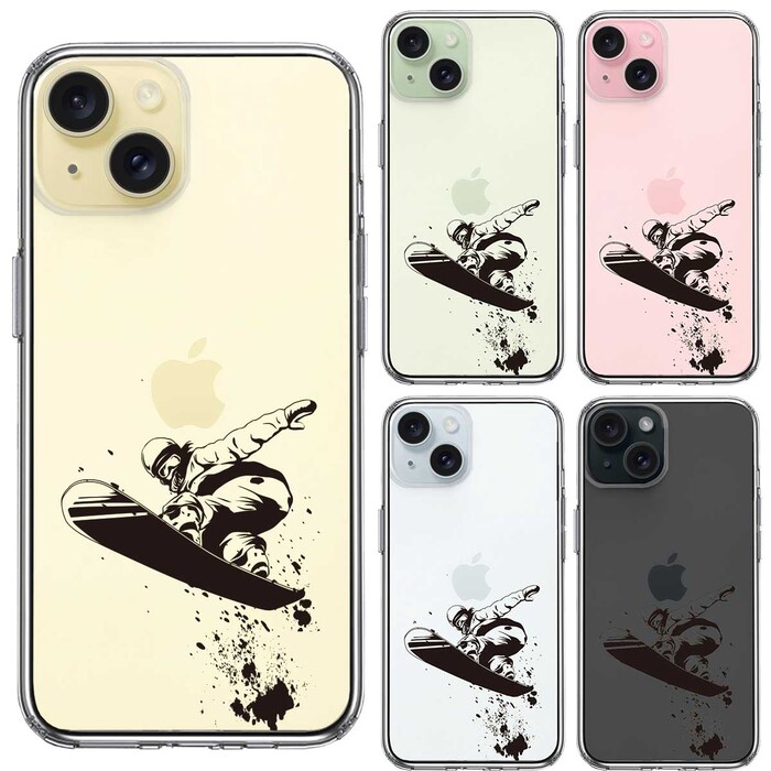 iPhone15 ケース クリア スノーボード　女子2 スマホケース 側面ソフト 背面ハード ハイブリッド -1