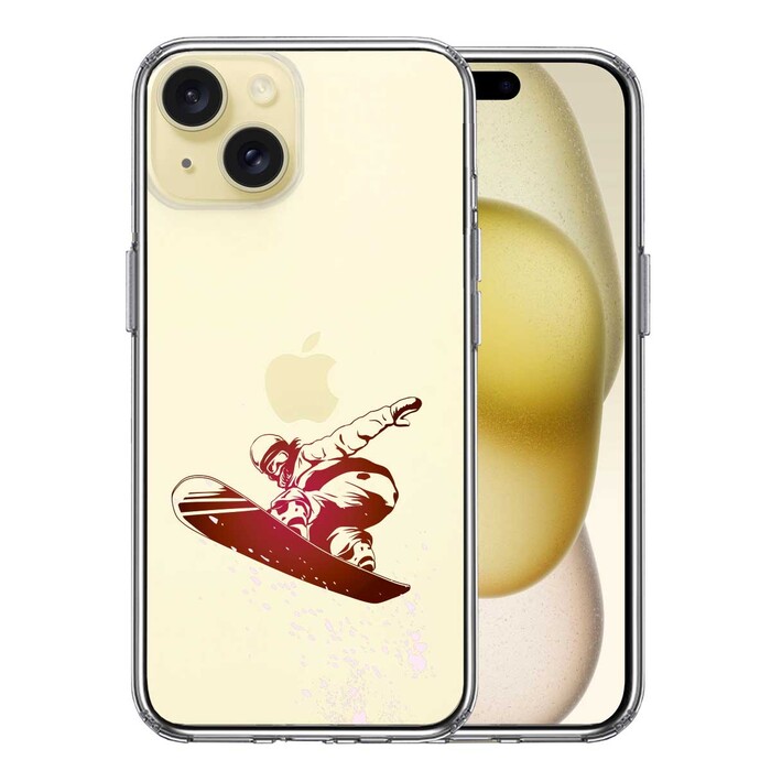 iPhone15 ケース クリア スノーボード　女子 スマホケース 側面ソフト 背面ハード ハイブリッド -0