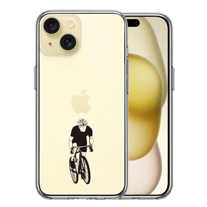 iPhone15 ケース クリア スポーツサイクリング　男子1 スマホケース 側面ソフト 背面ハード ハイブリッド -0