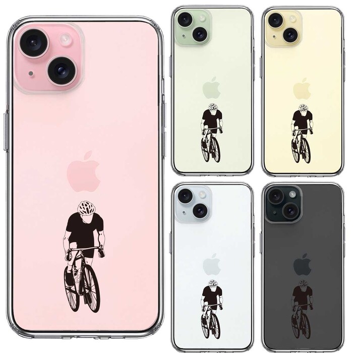iPhone15 ケース クリア スポーツサイクリング　男子1 スマホケース 側面ソフト 背面ハード ハイブリッド -1