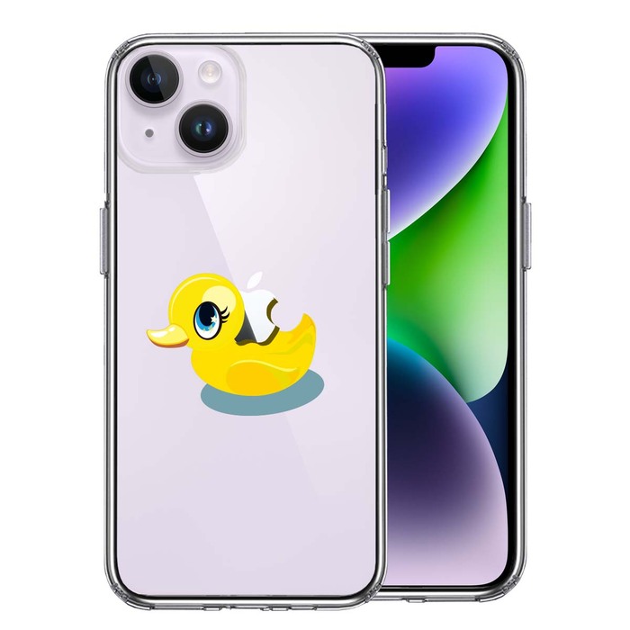 iPhone14 ケース クリアあひるちゃん スマホケース 側面ソフト 背面ハード ハイブリッド -0