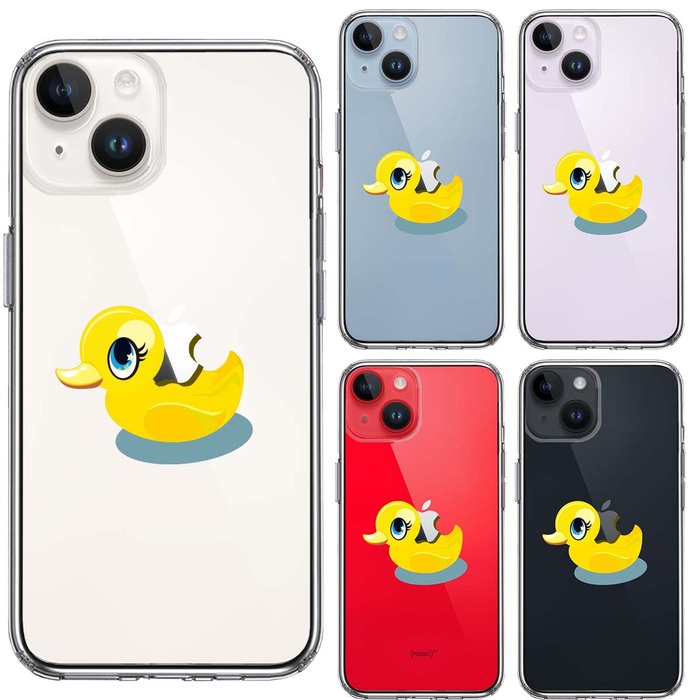 iPhone14 ケース クリアあひるちゃん スマホケース 側面ソフト 背面ハード ハイブリッド -1
