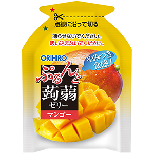 ORIHIRO ぷるんと蒟蒻ゼリーパウチ マンゴー＋白桃 12個セット