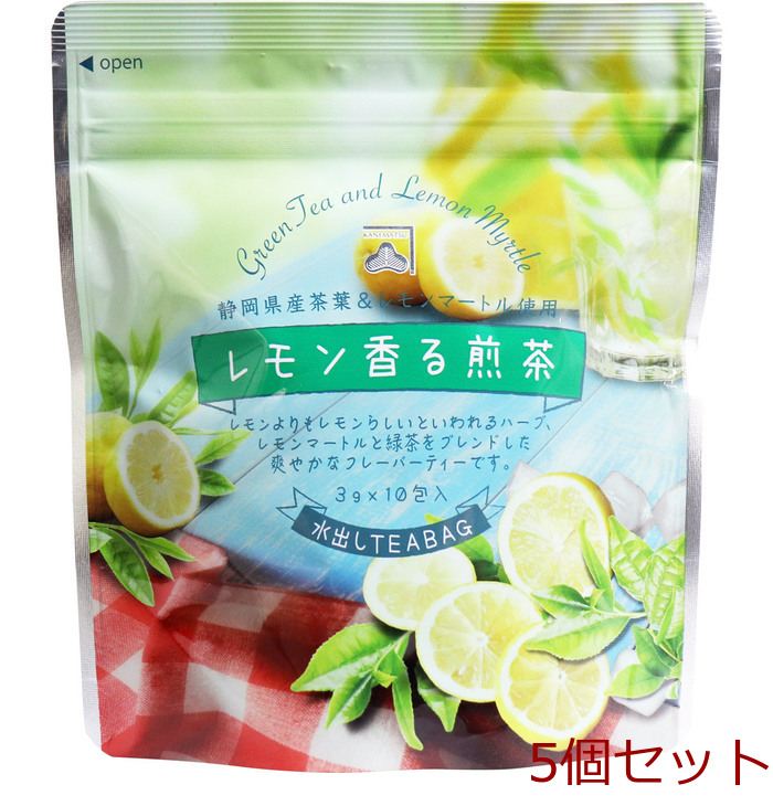 レモン香る煎茶 水出しティーバッグ 3g×10包入 5個セット-0