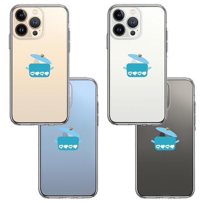 iPhone13Pro ケース クリア 両手 鍋 りんご煮込み スマホケース 側面ソフト 背面ハード ハイブリッド -1