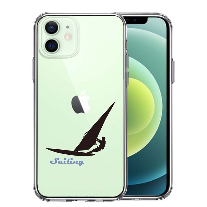 iPhone12 ケース クリア セーリング スマホケース 側面ソフト 背面ハード ハイブリッド -0