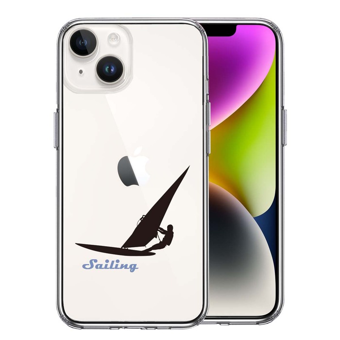 iPhone14Plus ケース クリア セーリング スマホケース 側面ソフト 背面ハード ハイブリッド -0