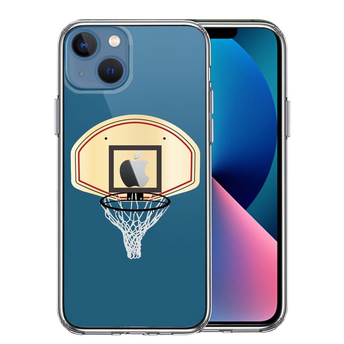 iPhone13mini ケース クリア バスケットボール ゴール スマホケース 側面ソフト 背面ハード ハイブリッド -0