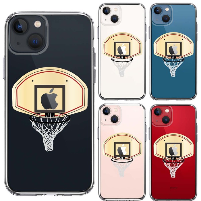 iPhone13mini ケース クリア バスケットボール ゴール スマホケース 側面ソフト 背面ハード ハイブリッド -1