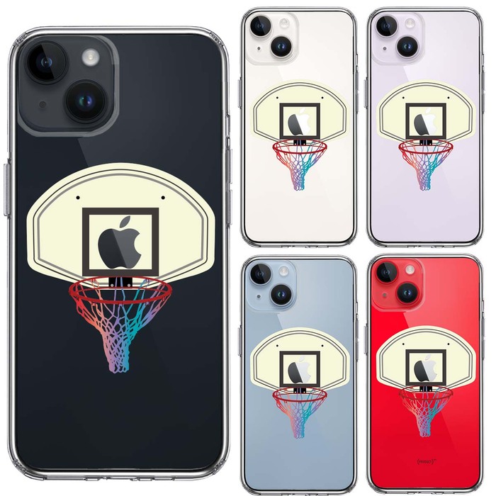 iPhone14Plus ケース クリア バスケットボール ゴール スマホケース 側面ソフト 背面ハード ハイブリッド -1