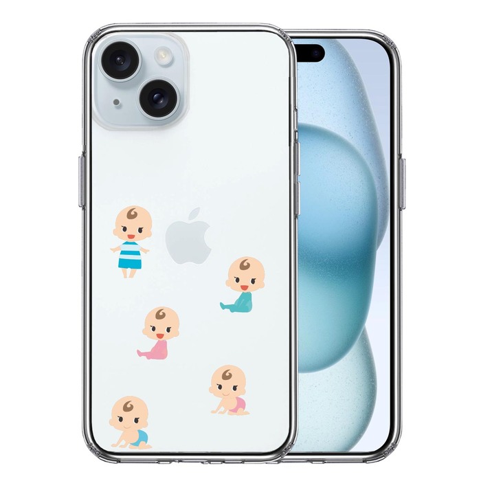 iPhone15Plus ケース クリア 赤ちゃん ベイビー 可愛い スマホケース 側面ソフト 背面ハード ハイブリッド -0