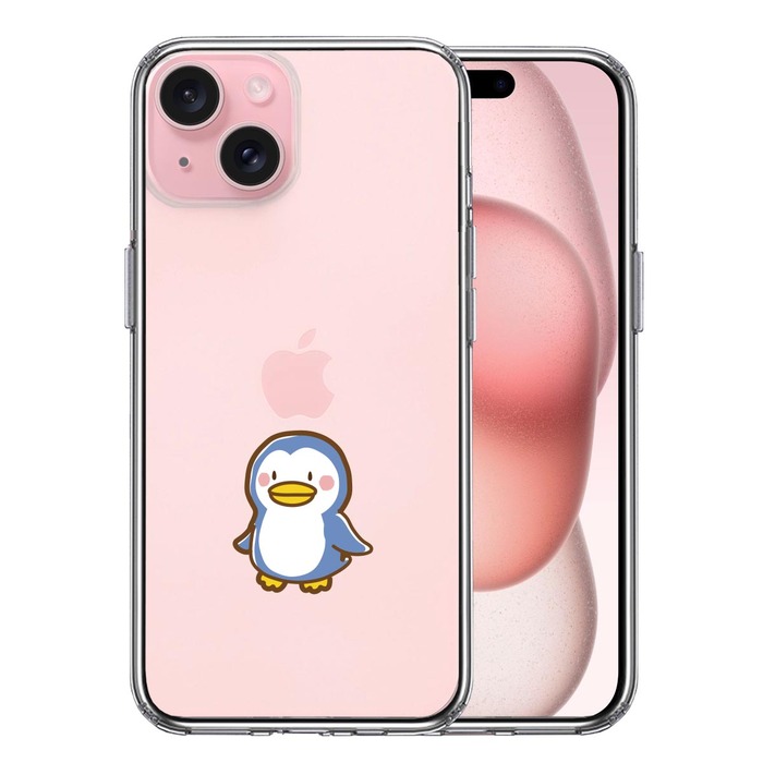 iPhone15Plus ケース クリア ペンギン スマホケース 側面ソフト 背面ハード ハイブリッド -0
