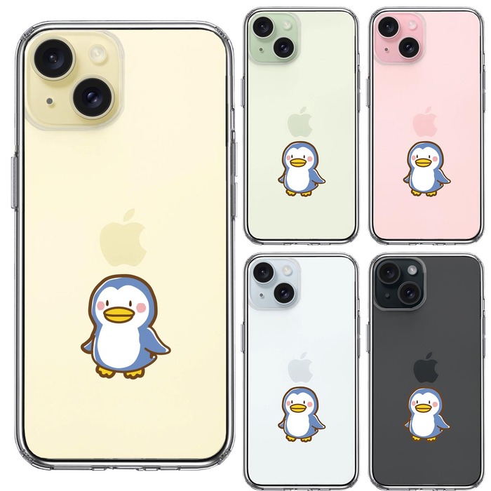 iPhone15Plus ケース クリア ペンギン スマホケース 側面ソフト 背面ハード ハイブリッド -1