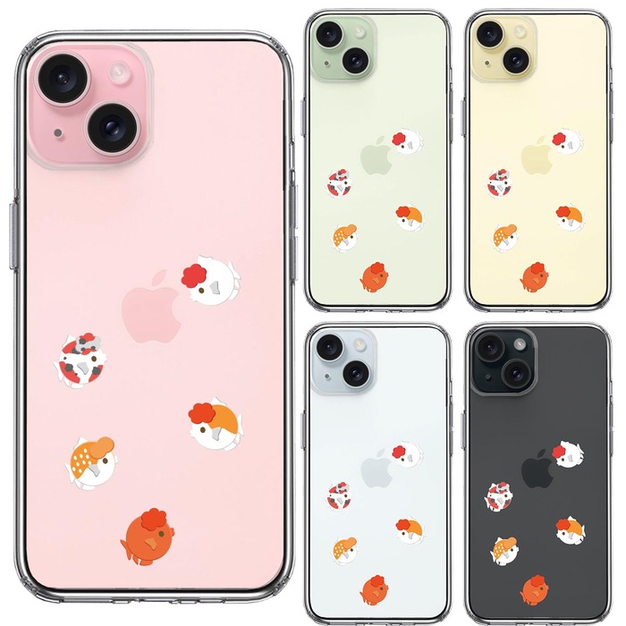 iPhone15Plus ケース クリア 金魚 らんちゅう スマホケース 側面ソフト 背面ハード ハイブリッド -1